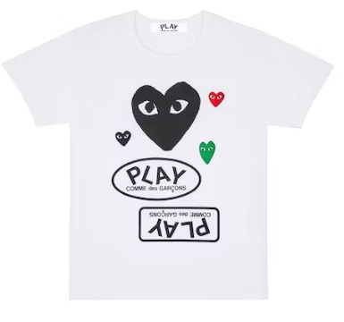 T-shirt CDG Play Multi Logo Black Heart blanc T-shirt CDG Play Multi Logo Black Heart blanc